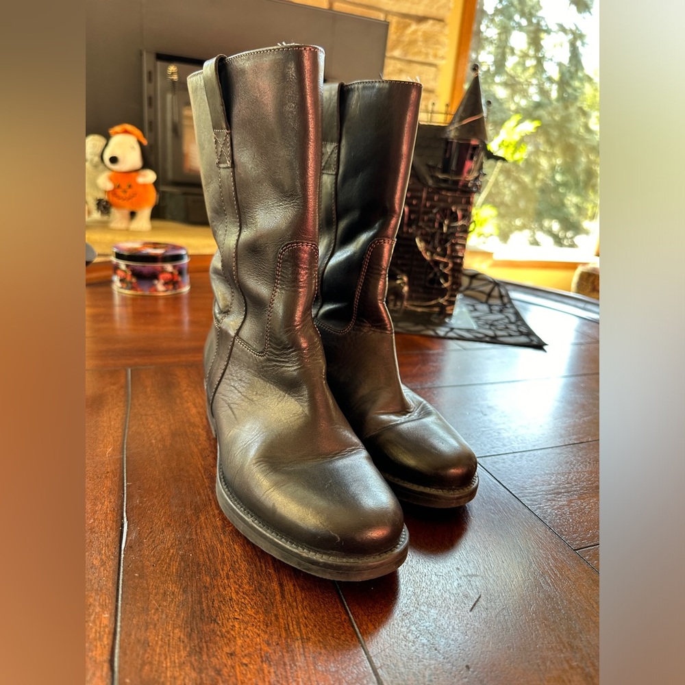 J Crew black leather boots